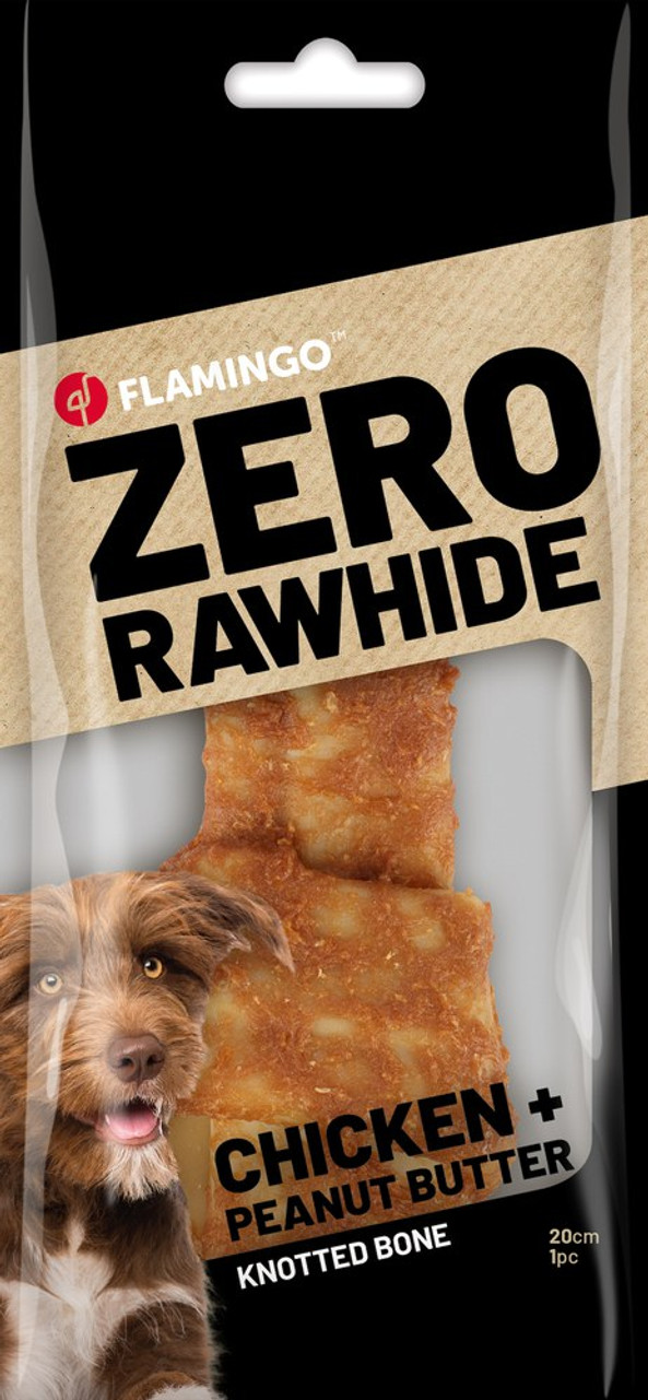 Flamingo f-523099 - Chicken & Peanut Butter Knotted Dog Treats 20cm 180g