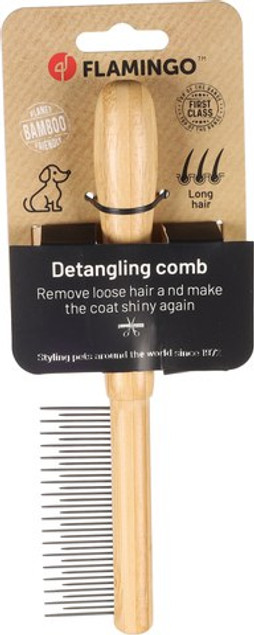Flamingo f-523066 - Bamboo Shine Comb for Long-Haired Dogs
