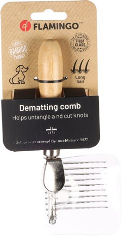 Flamingo f-523064 - Peigne Écologique Démêlant pour Chiens à Poils Longs