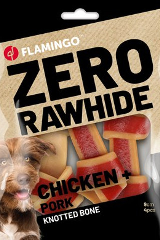 Flamingo f-523093 - Friandises Os Noués au Poulet et Porc 9cm 4 Pièces