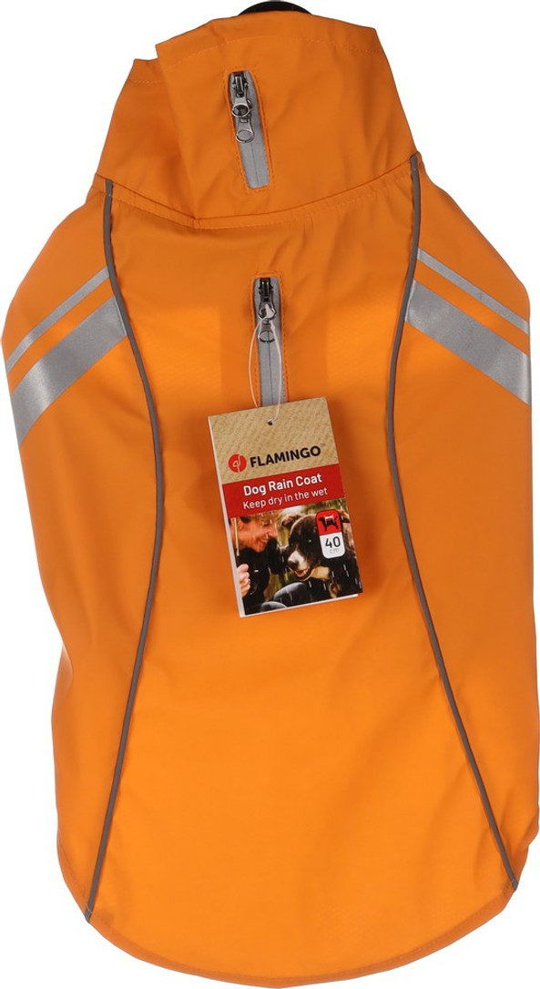 Flamingo f-523178 - Manteau de Pluie Sécurisé pour Chiens Pomi Orange