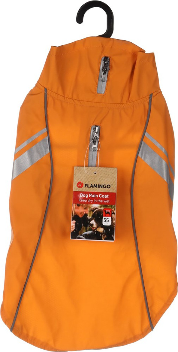 Flamingo f-523177 - Manteau de Pluie Sécurisé pour Chiens Pomi Orange