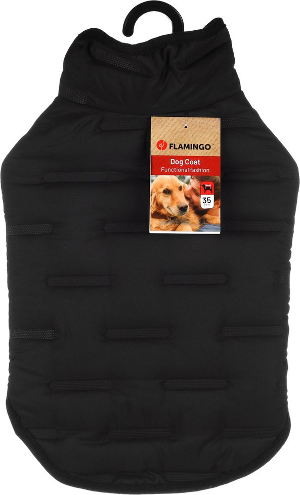 Flamingo f-523150 - Boso Black Dog Coat with Splash and Wind Resistance