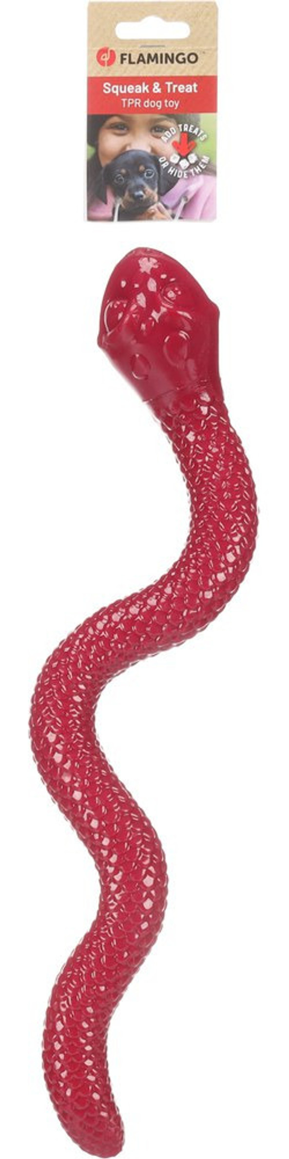 Flamingo f-523315 - Jouet Serpent Rouge Siffleur pour Chiens