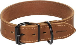 Flamingo f-523305 - Collier Élégant en Cuir Cognac pour Grands Chiens
