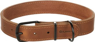 Flamingo f-523286 - Collier Élégant en Cuir Cognac pour Chiens Robustes