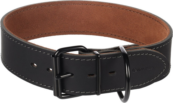 Flamingo f-523301 - Elegant Montana Black Leather Dog Collar
