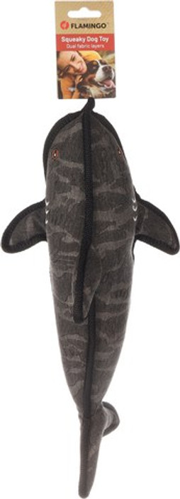 Flamingo f-523335 - Soft Squeaky Shark Dog Toy with Durable Fabric