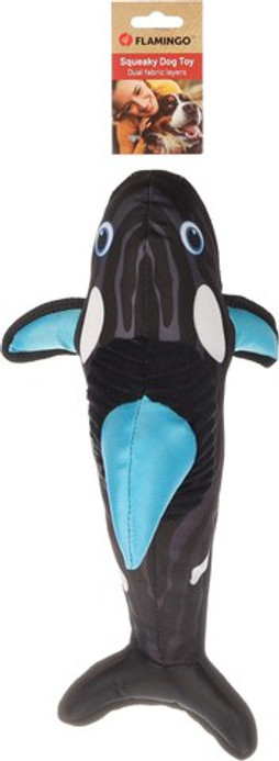 Flamingo f-523331 - Durable Squeaky Orca Dog Toy for Endless Fun