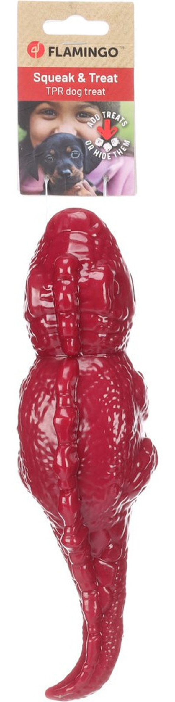 Flamingo f-523319 - Red Treat-Filled Squeaky Dog Toy