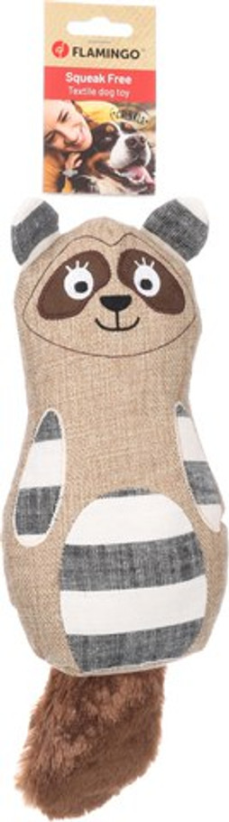 Flamingo f-523566 - Crinkle Canvas Raccoon Dog Toy for Endless Fun