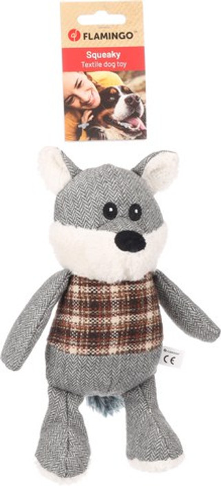 Flamingo f-523555 - Jouet Chien Renard Gris avec Sifflet