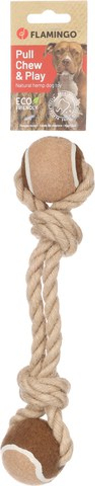 Flamingo f-523602 - JouetCordon Duo tennis avec 2 noeuds avec balle