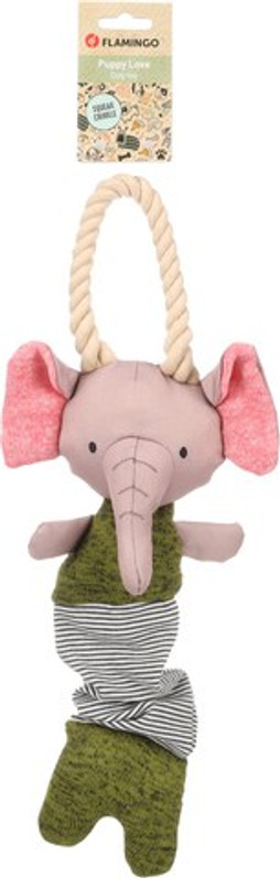 Flamingo f-523621 - Jouet Chiot Éléphant avec corde
