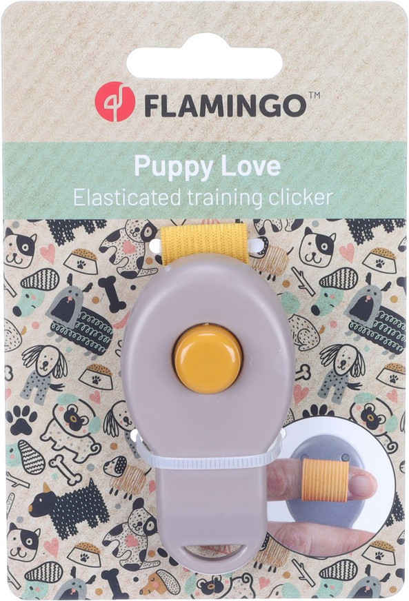Flamingo f-523615 - Hands-Free Puppy Training Clicker with Elastic Band