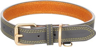 Flamingo f-523645 - Collier Élégant en Cuir pour Chiens Virginia Grey