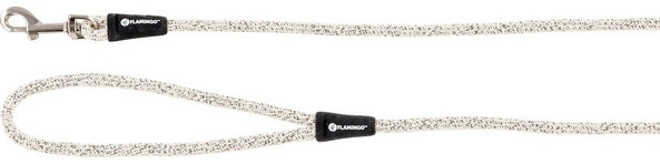 Flamingo f-523785 - Stylish Linen Dog Leash in White & Black