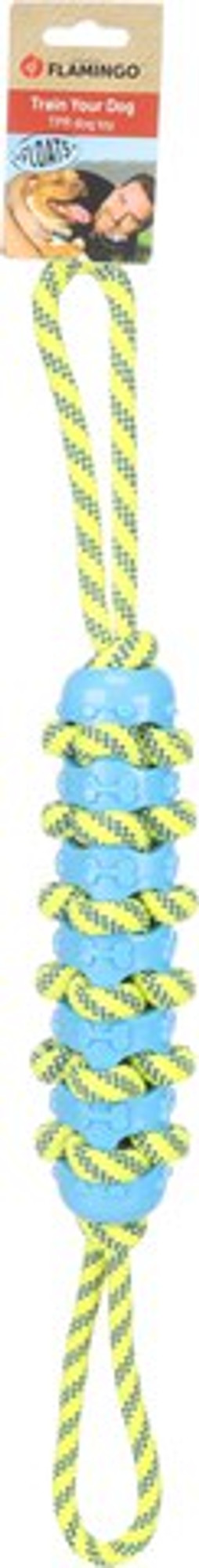 Flamingo f-523976 - Jouet Corde à tirer Bâton Bleu & Jaune