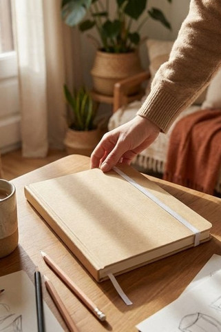 Nelida A5 recycled cardboard hard cover notebook - EgotierPro 107903