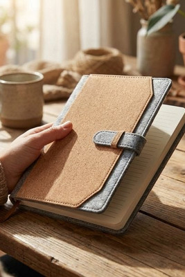Viviana A5 recycled felt and cork notebook - EgotierPro 107907