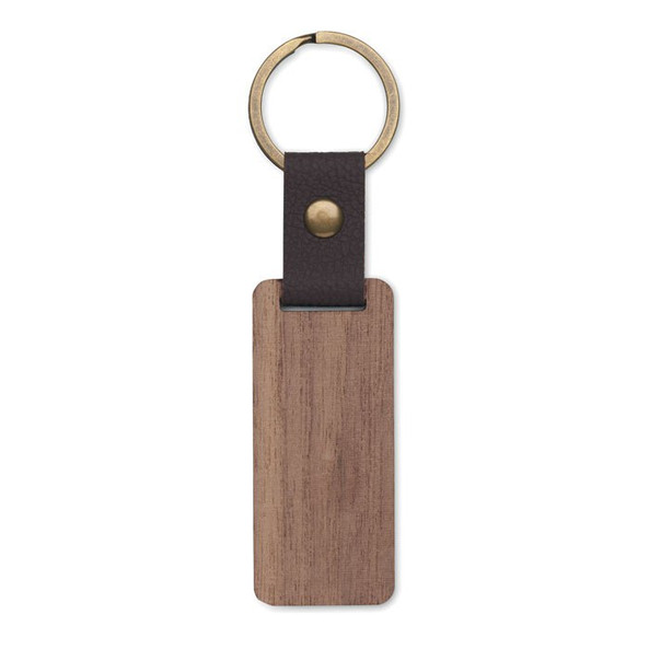 GiftRetail MO2369 - NAWKEY Key ring in walnut and PU