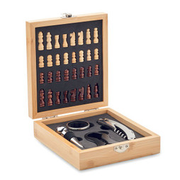 GiftRetail MO2393 - CHESSET Weinset mit Schachspiel