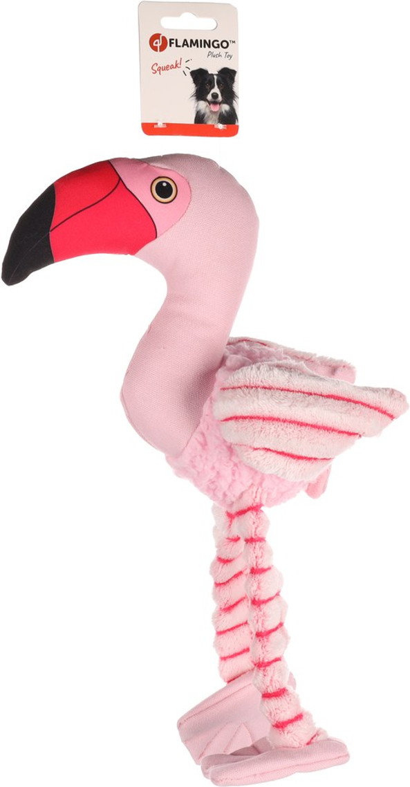 Flamingo f-522350 - Plush Flamingo Squeaky Dog Toy for Endless Fun