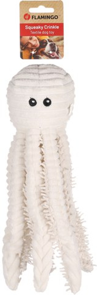 Flamingo f-522502 - Plush Octopus Dog Toy with Squeaker and Crinkle Sounds