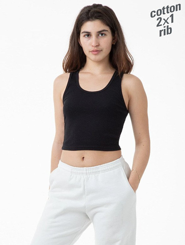 Los Angeles Apparel 21308 - Classic Cotton Ribbed Crop Tank Top