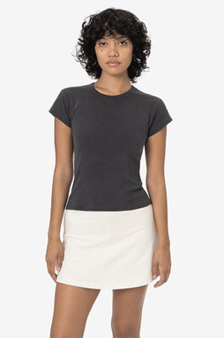 Los Angeles Apparel 43021gd - GD Cap Sleeve Baby Tee