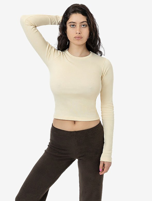 Los Angeles Apparel 43007 - Baby Rib Long Sleeve Crewneck