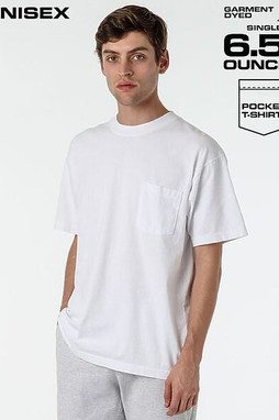 Los Angeles Apparel 1809gd - T-shirt à poches teinté dans la masse