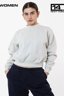 Los Angeles Apparel hf06gd - HF Cropped Mock Neck Pullover