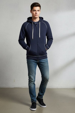 King Athletics 8017 - Sweat à capuche en polaire avec fermeture à glissière