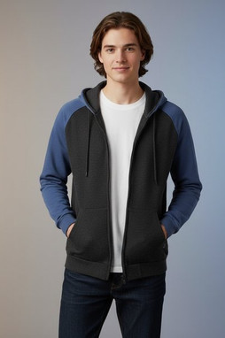 King Athletics 4047 - Sweat à capuche rétro zippé