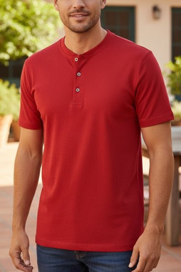 King Athletics 1201 - Short Sleeve Henley Tee