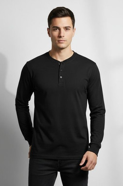 King Athletics 1202 - Long-Sleeve Henley Tee