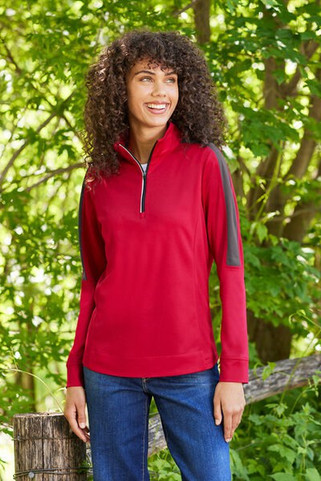 Core365 CE404W - Ladies Market Snag Protect Mesh Colorblock Quarter-Zip