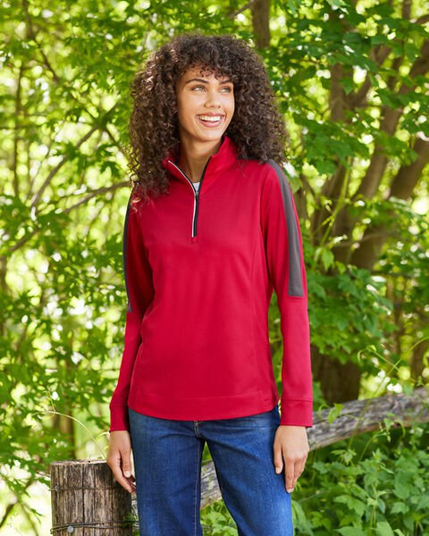 Core365 CE404W - Ladies Market Snag Protect Mesh Colorblock Quarter-Zip