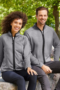 Core365 CE72 - Mens Venture Heathered Stripe Full-Zip