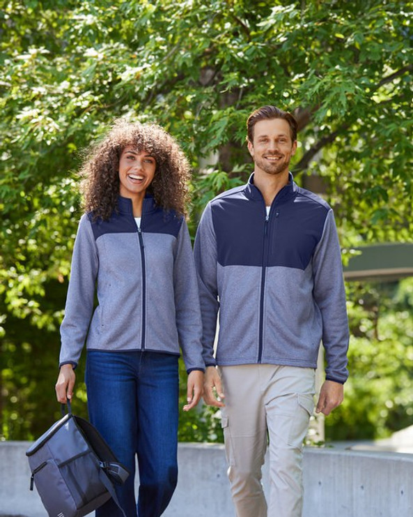 Core365 CE74 - Men's Venture Heathered Stripe Hybrid Jacket