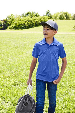 Team 365 TT51HY - Youth Zone Sonic Heather Performance Polo