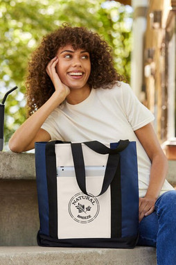 Prime Line TO101 - Eco-Friendly Modern Color Block Tote Bag