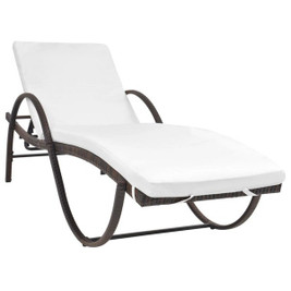 vidaXL 294327 - Sun Lounger with Cushion Poly Rattan