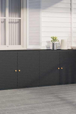 vidaXL 3029016 - Garden Storage Cabinet 198x55.5x80 cm Poly Rattan
