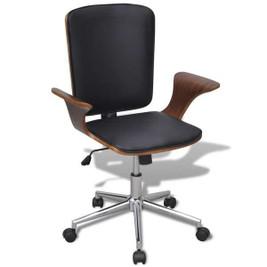 vidaXL 3000250 - Chaise de bureau Bois courbé avec tapisserie en similicuir