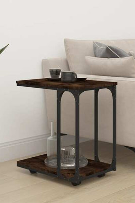 vidaXL 3028326 - Side Table with Wheels Smoked Oak 50x35x55.5cm Engineered Wood