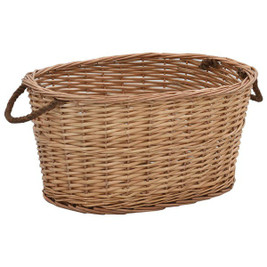 vidaXL 299976 - Firewood Basket with Carrying Handles 58x42x29 cm Natural Willow