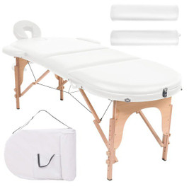 vidaXL 295475 - Folding Massage Table 4 cm Thick with 2 Bolsters Oval