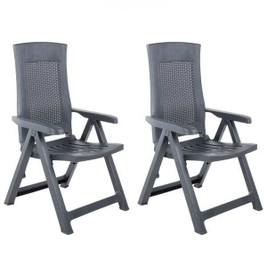 vidaXL 3000487 - Garden Reclining Chairs 2 pcs Plastic